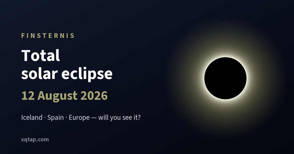 Total solar eclipse, 12 August 2026
